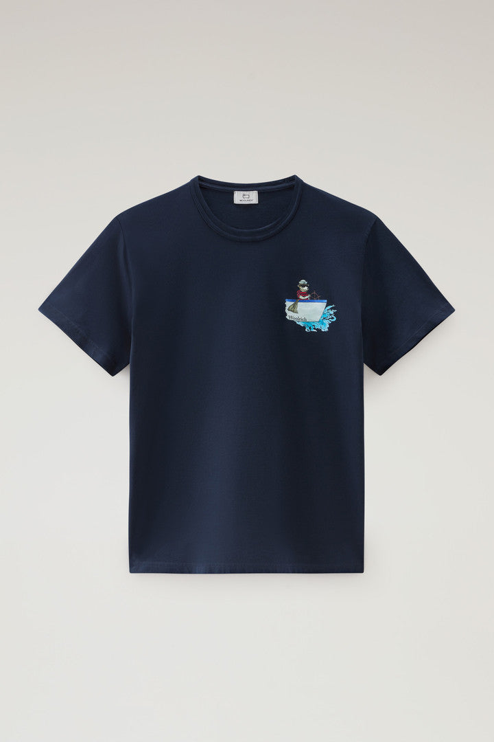Pure Cotton T-shirt with Graphic Print (Melton Blue) - Main View