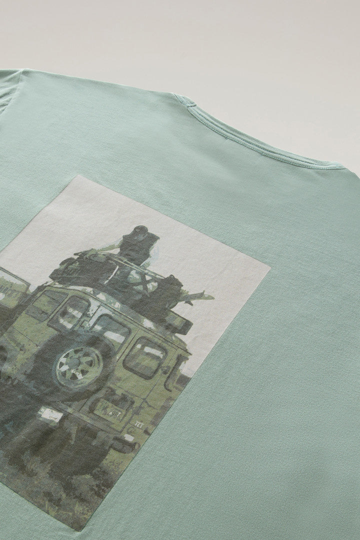 Safari t-shirt in pure cotton (Sage) - Detail View 2