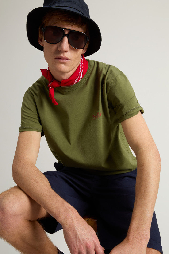 Pure Cotton T-Shirt with Logo (Bright White) - Detail View 3
