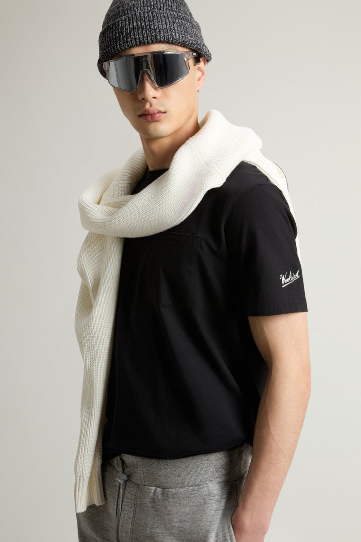 Pure Cotton T-Shirt with Pocket (Bright White) - Detail View 3