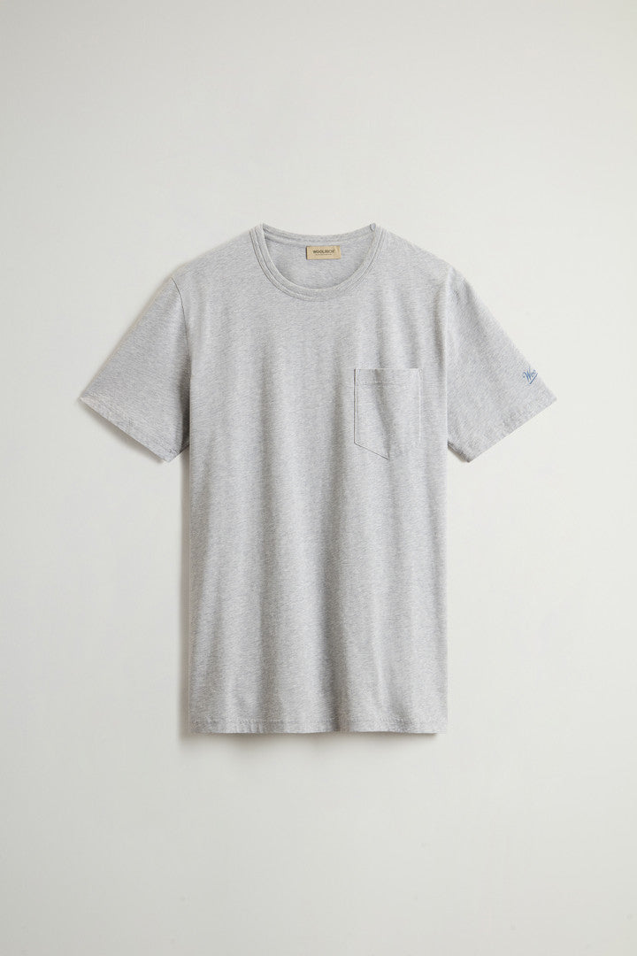 Pure Cotton T-Shirt with Pocket (Bright White) - Detail View 5