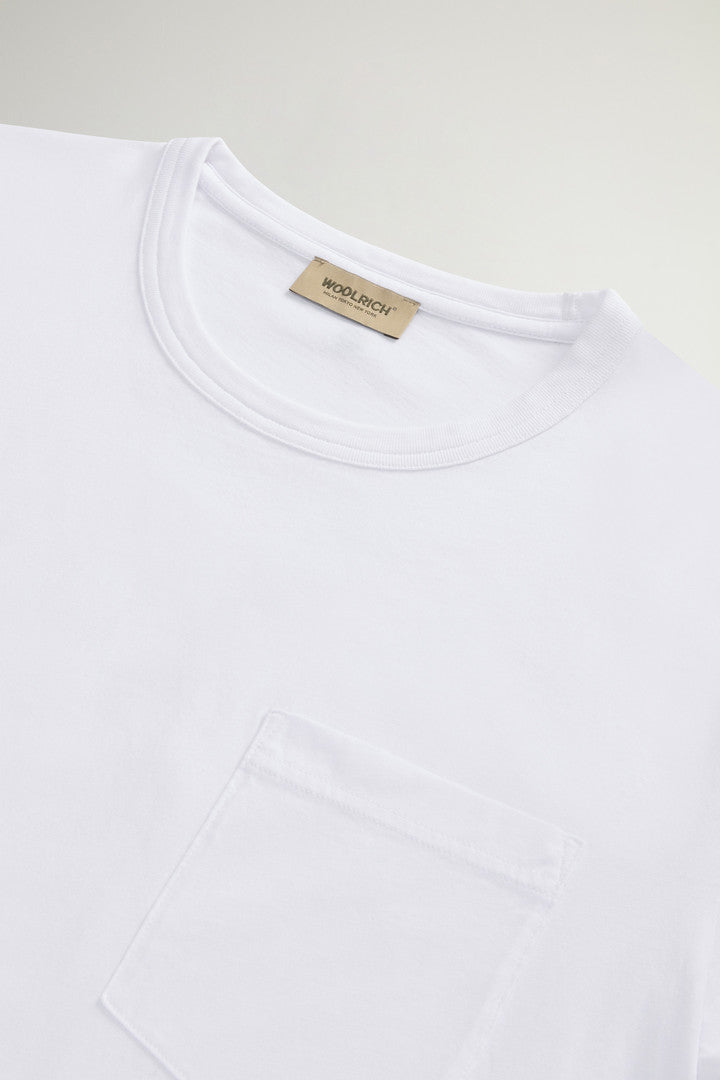 Pure Cotton T-Shirt with Pocket (Bright White) - Detail View 5