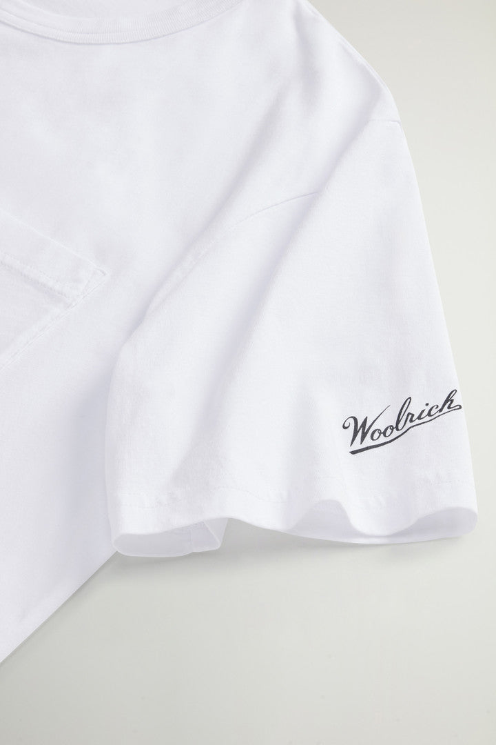 Pure Cotton T-Shirt with Pocket (Bright White) - Detail View 6
