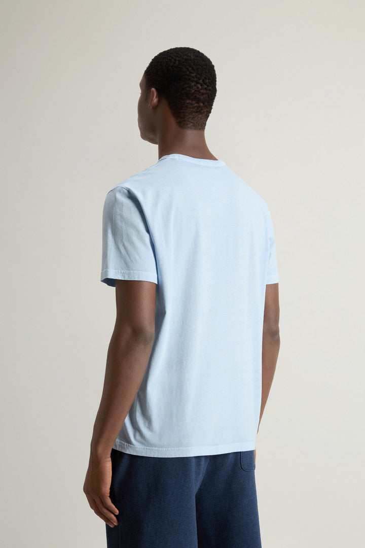 Garment-Dyed T-shirt in Light Pure Cotton (Chinois Green) - Detail View 3
