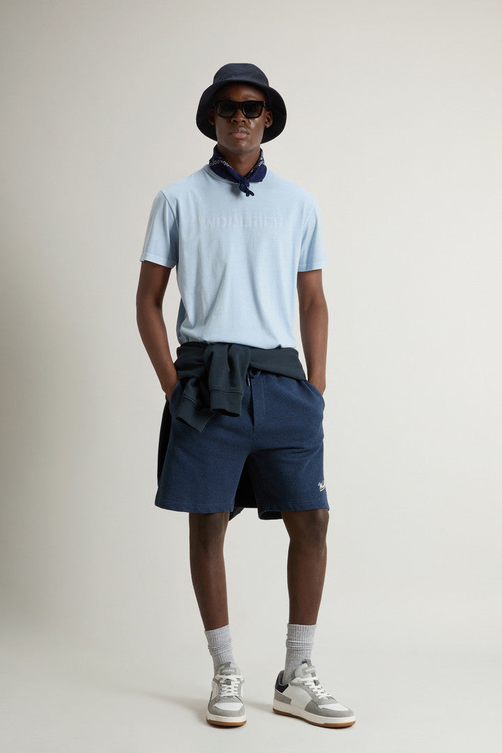 Garment-Dyed T-shirt in Light Pure Cotton (Flask) - Detail View 2
