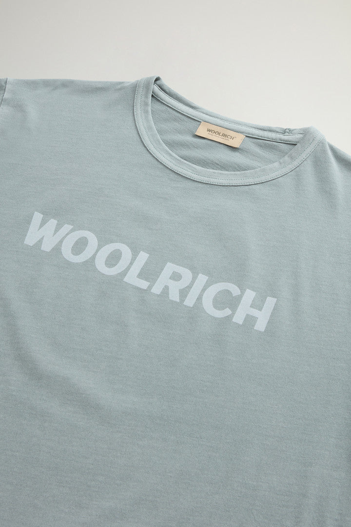 Garment-Dyed T-shirt in Light Pure Cotton (Chinois Green) - Detail View 5