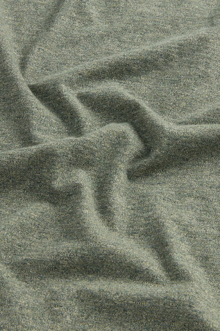 T-Shirt in Pure Cotton Mouliné (Melton Blue) - Detail View 6