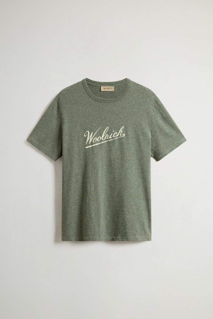 T-Shirt in Pure Cotton MoulinÃ© (Melton Blue) - Detail View 8