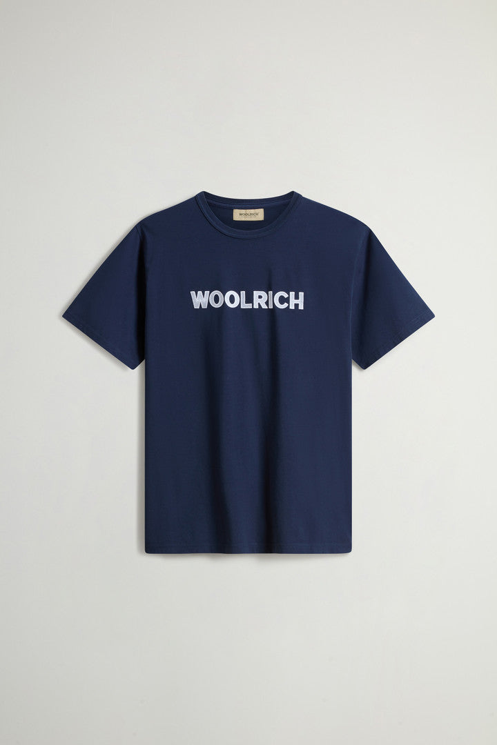 Pure Cotton T-Shirt with Embroidered Logo (Dream Blue) - Detail View 4