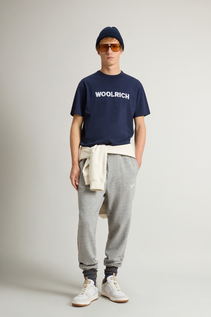 Pure Cotton T-Shirt with Embroidered Logo (Dream Blue) - Detail View 1