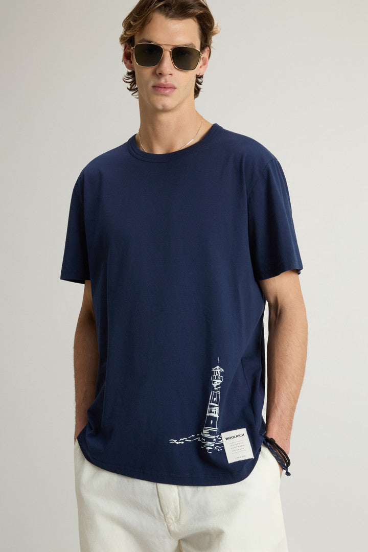 Pure Cotton T-Shirt with Graphic Print (Dream Blue) - Detail View 3
