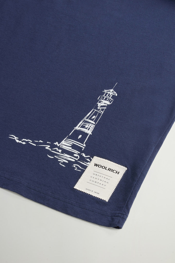 Pure Cotton T-Shirt with Graphic Print (Dream Blue) - Detail View 6