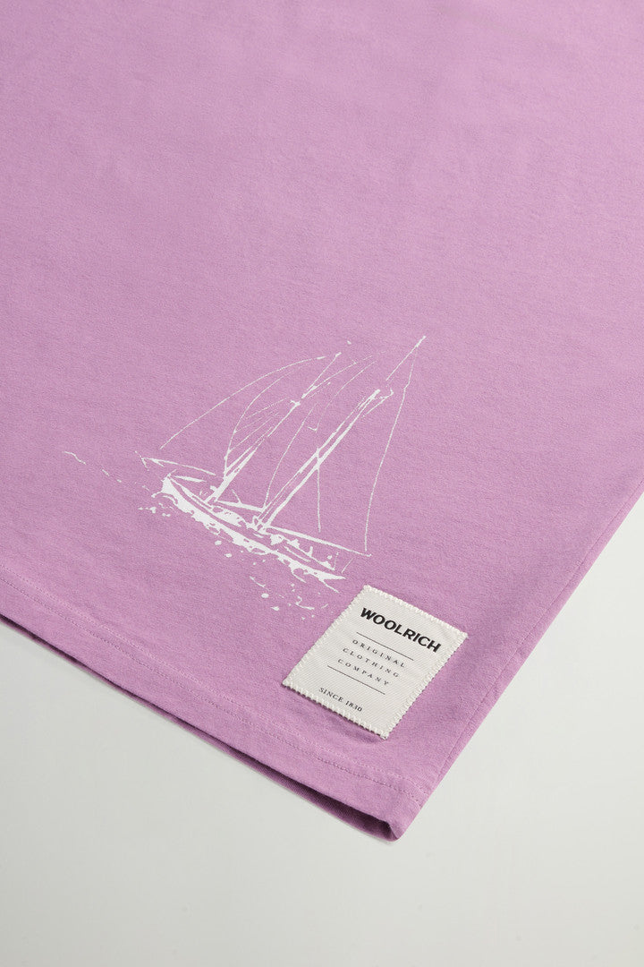 Pure Cotton T-Shirt with Graphic Print (Dream Blue) - Detail View 7