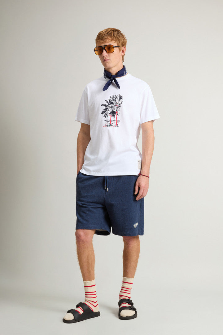 Pure Cotton T-Shirt with Graphic Print (Dream Blue) - Detail View 1