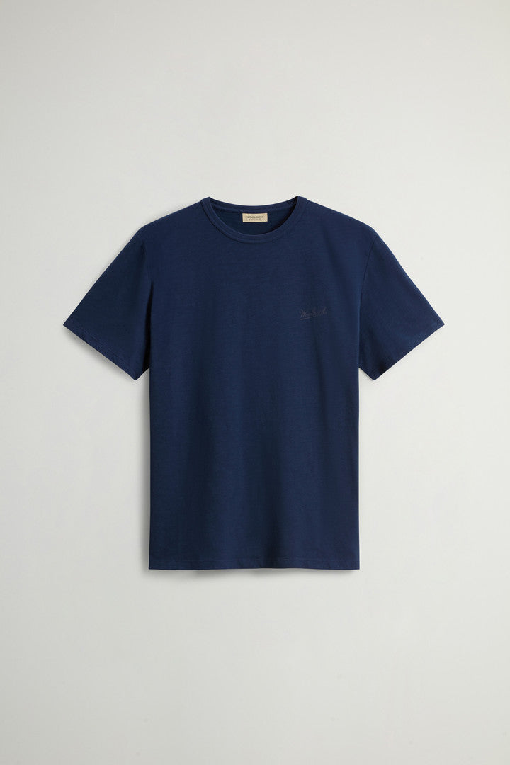 T-Shirt in Pure Cotton Slub Fabric (Chinois Green) - Detail View 4