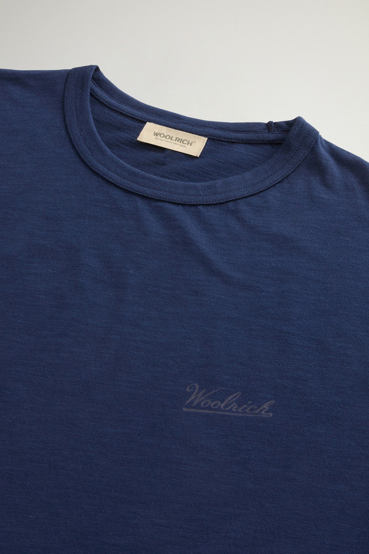 T-Shirt in Pure Cotton Slub Fabric (Chinois Green) - Detail View 5