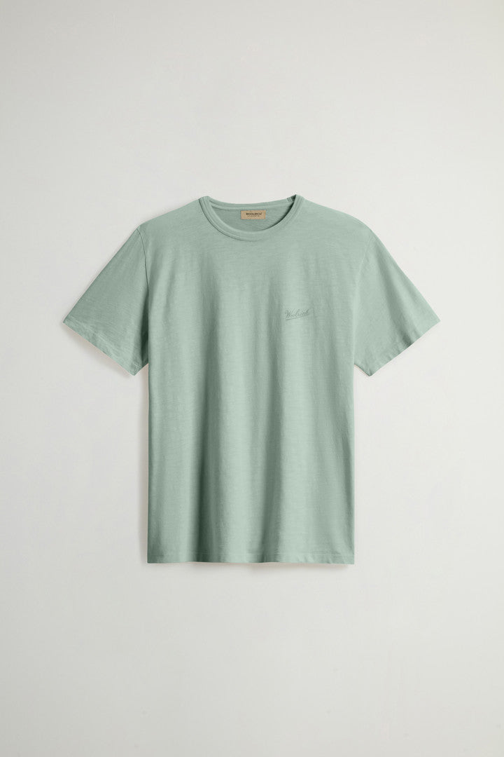 T-Shirt in Pure Cotton Slub Fabric (Dream Blue) - Main View