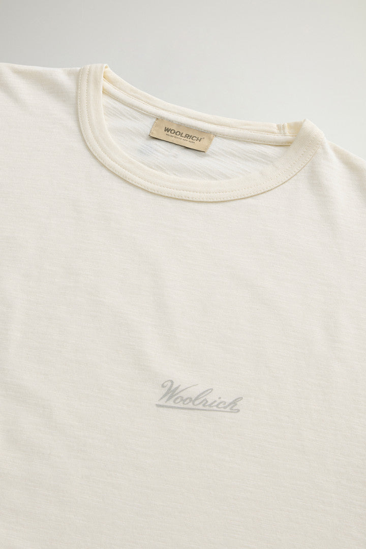T-Shirt in Pure Cotton Slub Fabric (Chinois Green) - Detail View 5