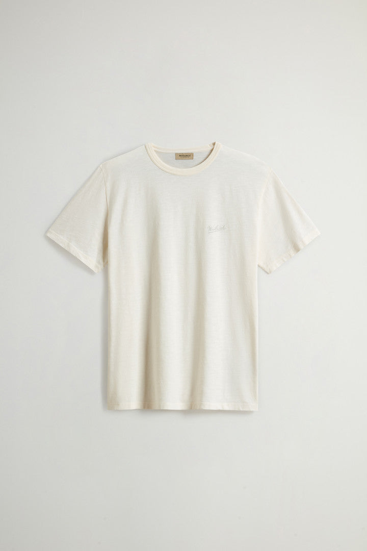 T-Shirt in Pure Cotton Slub Fabric (Chinois Green) - Detail View 4