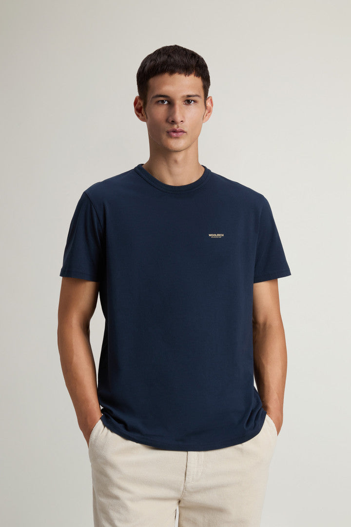 T-shirt in Pure Cotton (Melton Blue) - Main View