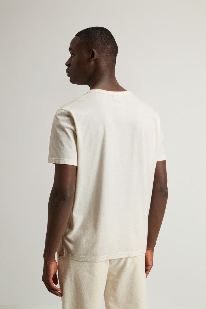 T-shirt in Pure Cotton (Melton Blue) - Detail View 3