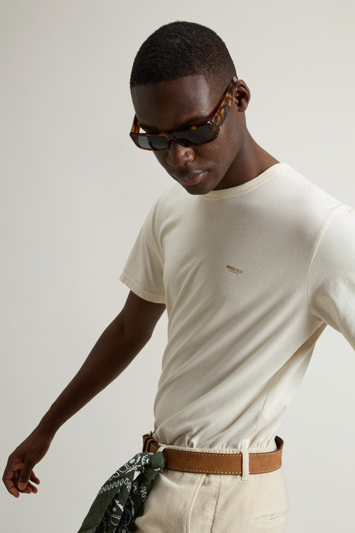 T-shirt in Pure Cotton (Jet Stream) - Detail View 4
