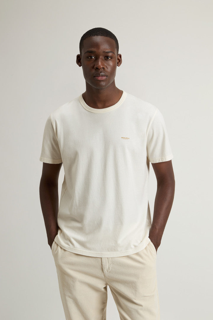 T-shirt in Pure Cotton (Melton Blue) - Detail View 1