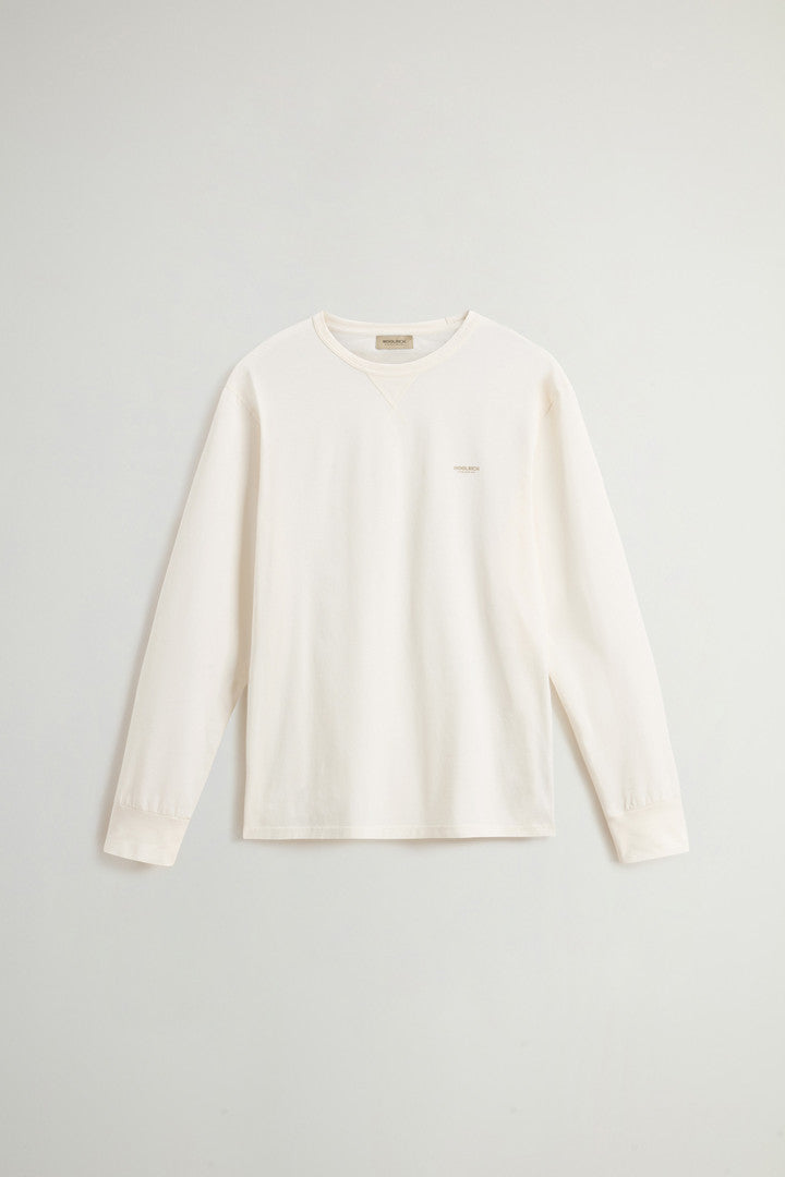 Long-Sleeve T-shirt in Pure Cotton (Melton Blue) - Detail View 5