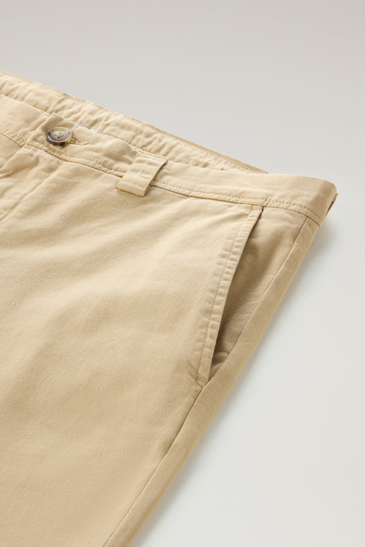 Garment-Dyed Classic Chino Pant in Stretch Cotton (Melton Blue) - Detail View 3
