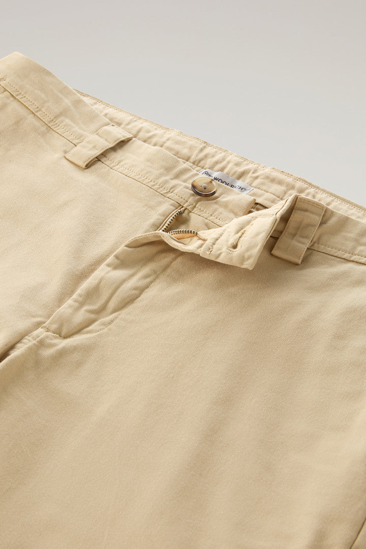Garment-Dyed Classic Chino Pant in Stretch Cotton (Melton Blue) - Detail View 2