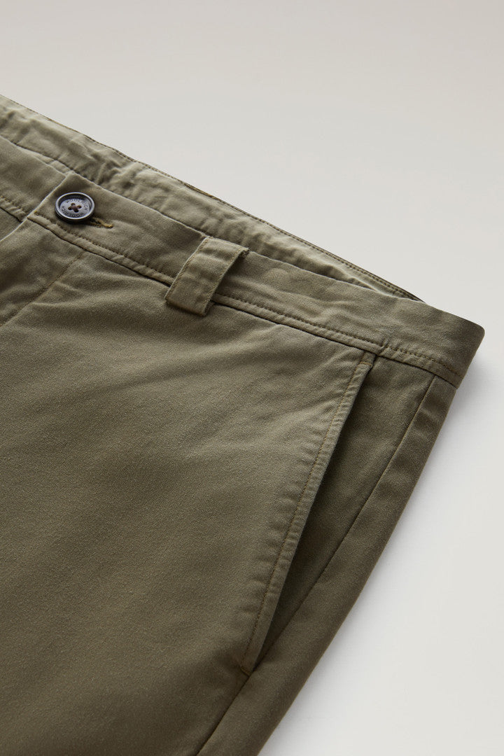 Garment-Dyed Classic Chino Pant in Stretch Cotton (Melton Blue) - Detail View 5