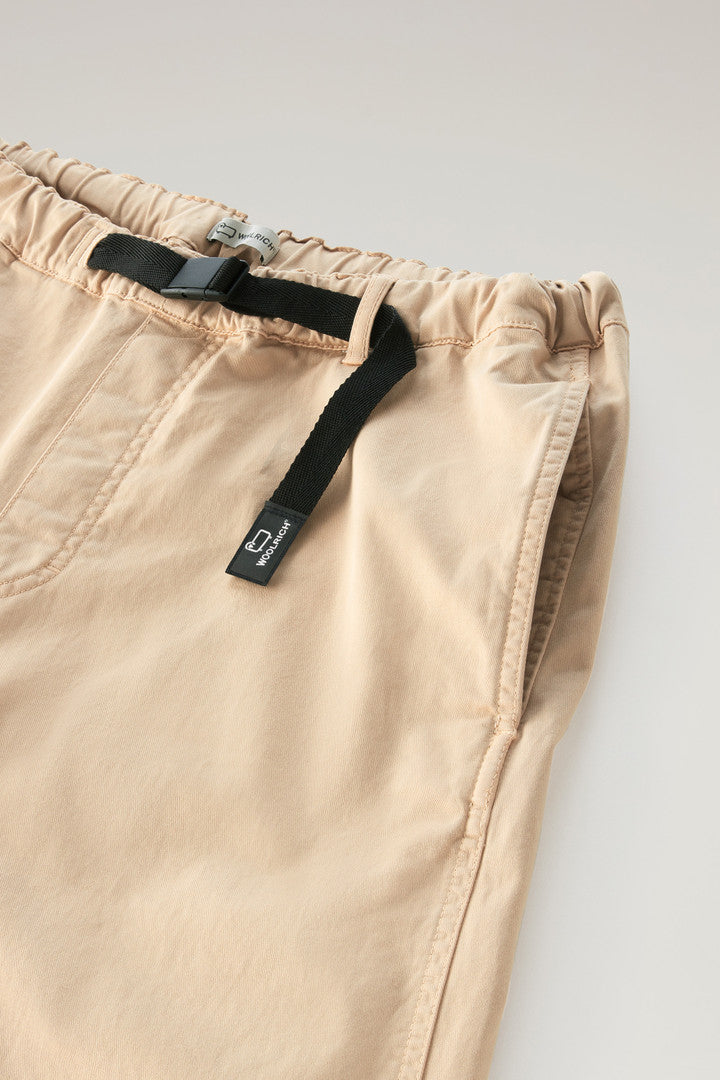 Garment-Dyed Chino Pants in Stretch Cotton with Nylon Belt (Beach Sand) - Detail View 2