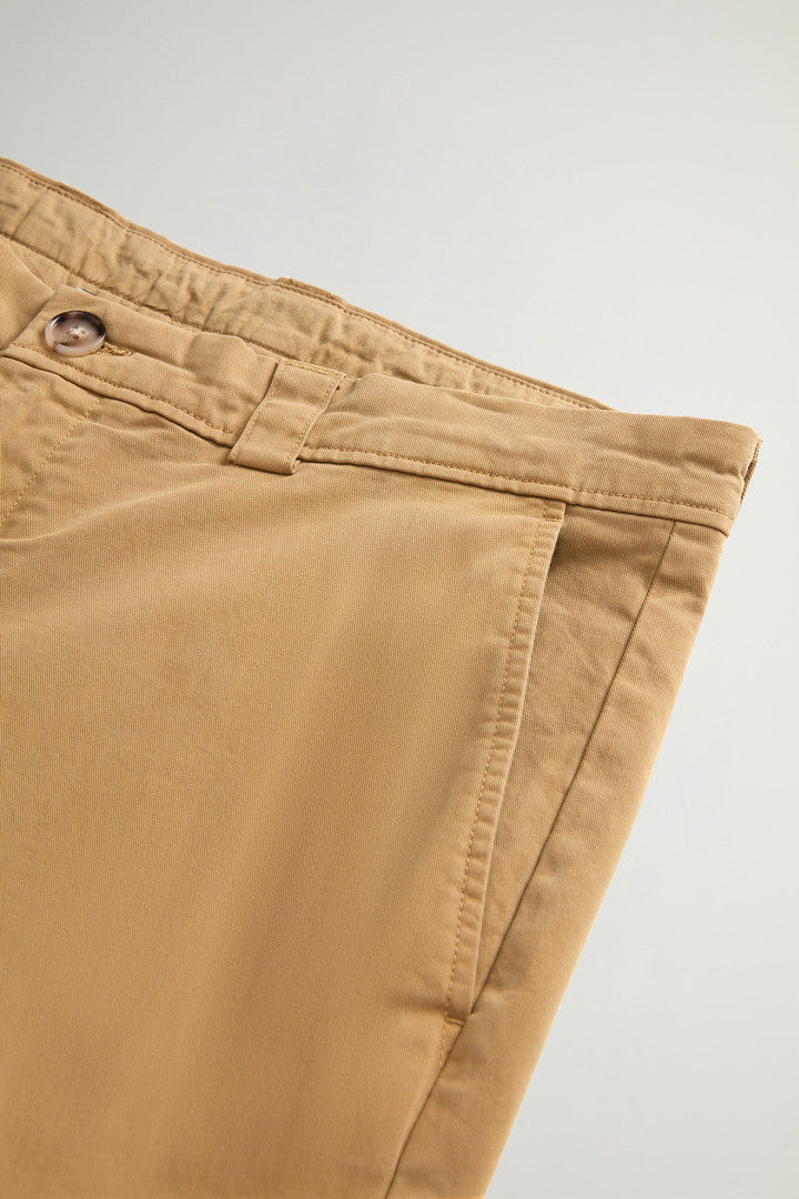 Garment-Dyed Chino Pants in Stretch Cotton Twill (Dark Green) - Detail View 7