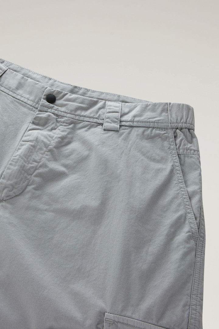 Garment-Dyed Cargo Pants in Pure Cotton Gabardine (Mineral Grey) - Detail View 2