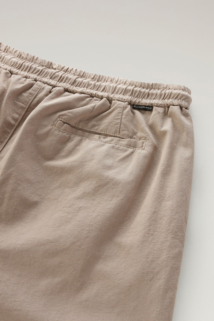 Garment Dyed Cargo Pants in Cotton-linen Blend (Maritime Blue) - Detail View 7