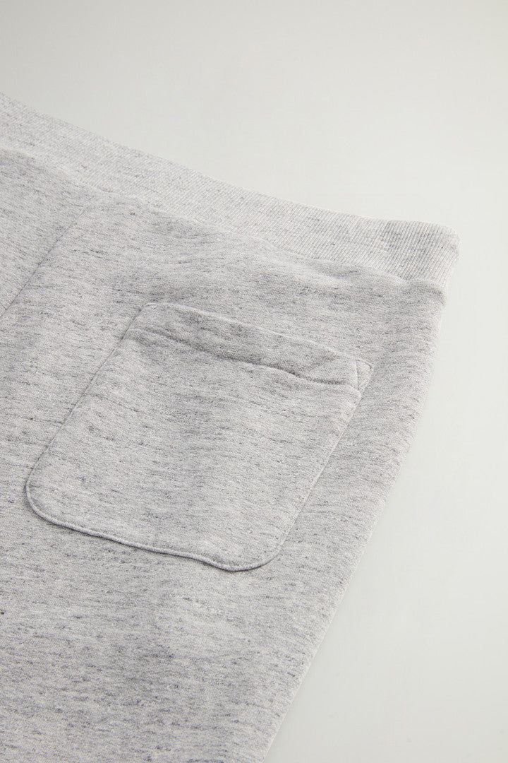 Pants in Pure Cotton MoulinÃ© Fleece (Medium Grey) - Detail View 6