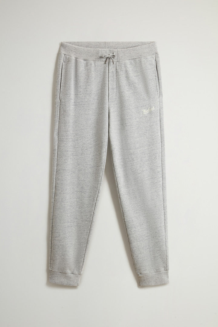 Pants in Pure Cotton MoulinÃ© Fleece (Melton Blue) - Detail View 3