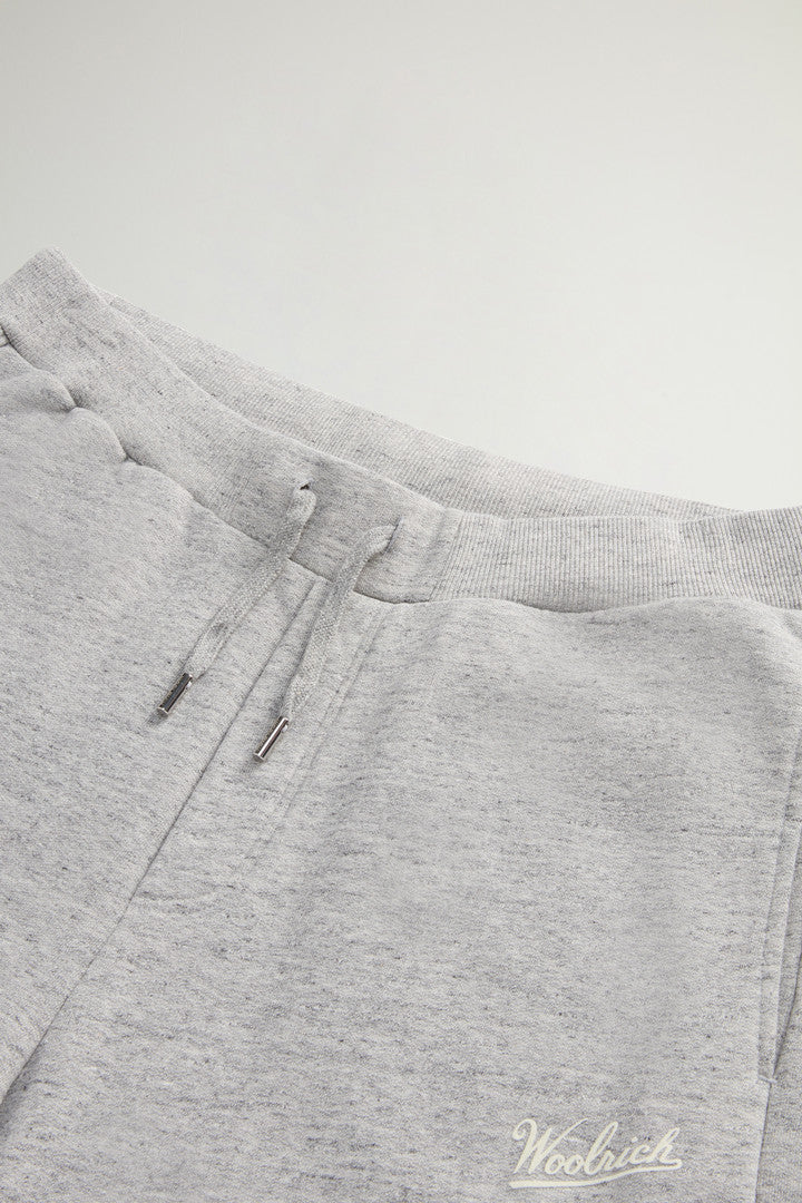 Pants in Pure Cotton MoulinÃ© Fleece (Melton Blue) - Detail View 4