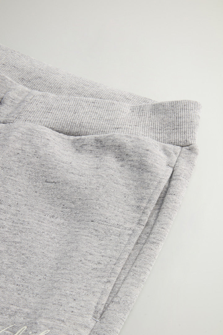 Pants in Pure Cotton MoulinÃ© Fleece (Melton Blue) - Detail View 5