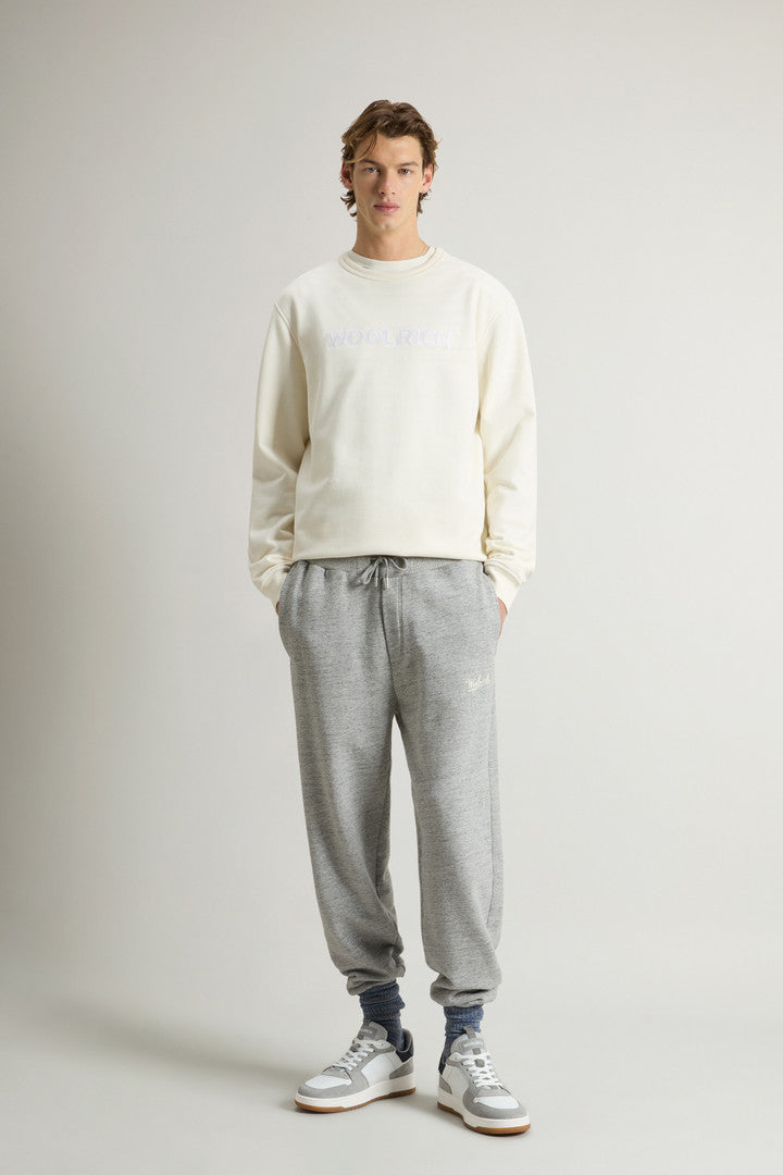 Pants in Pure Cotton MoulinÃ© Fleece (Medium Grey) - Main View