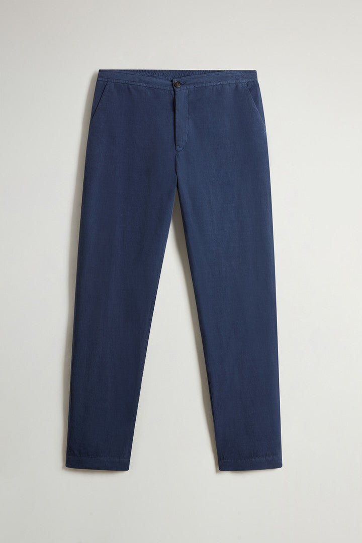 Garment-Dyed Cotton- and Linen-Blend Pants (Dream Blue) - Detail View 4