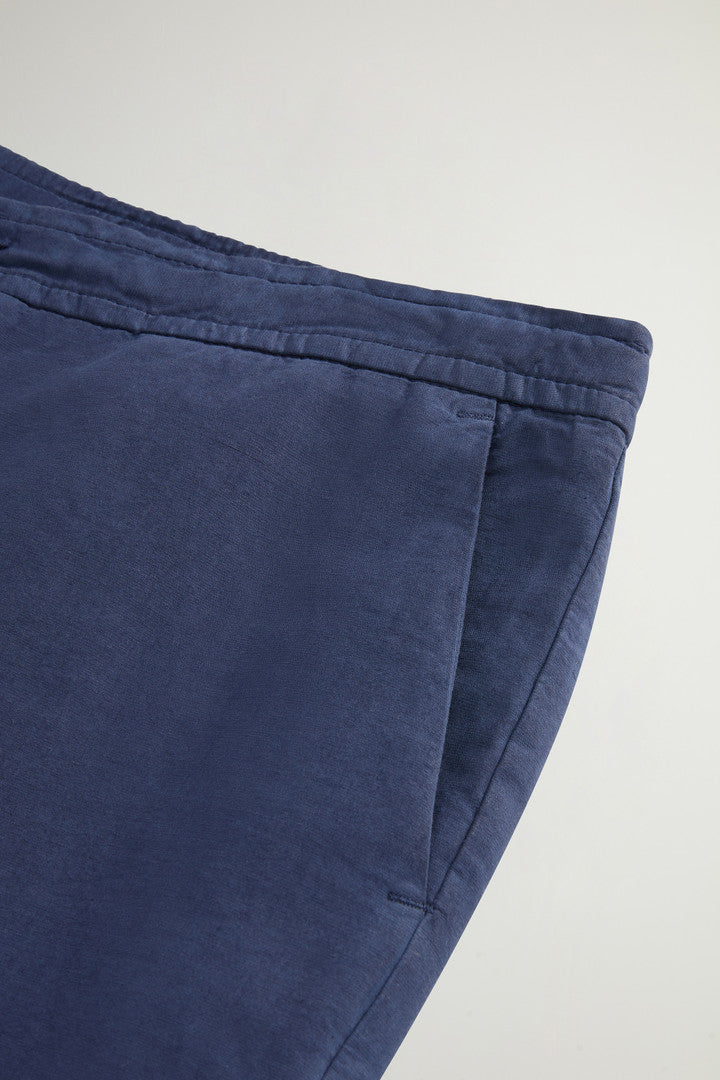 Garment-Dyed Cotton- and Linen-Blend Pants (Dream Blue) - Main View