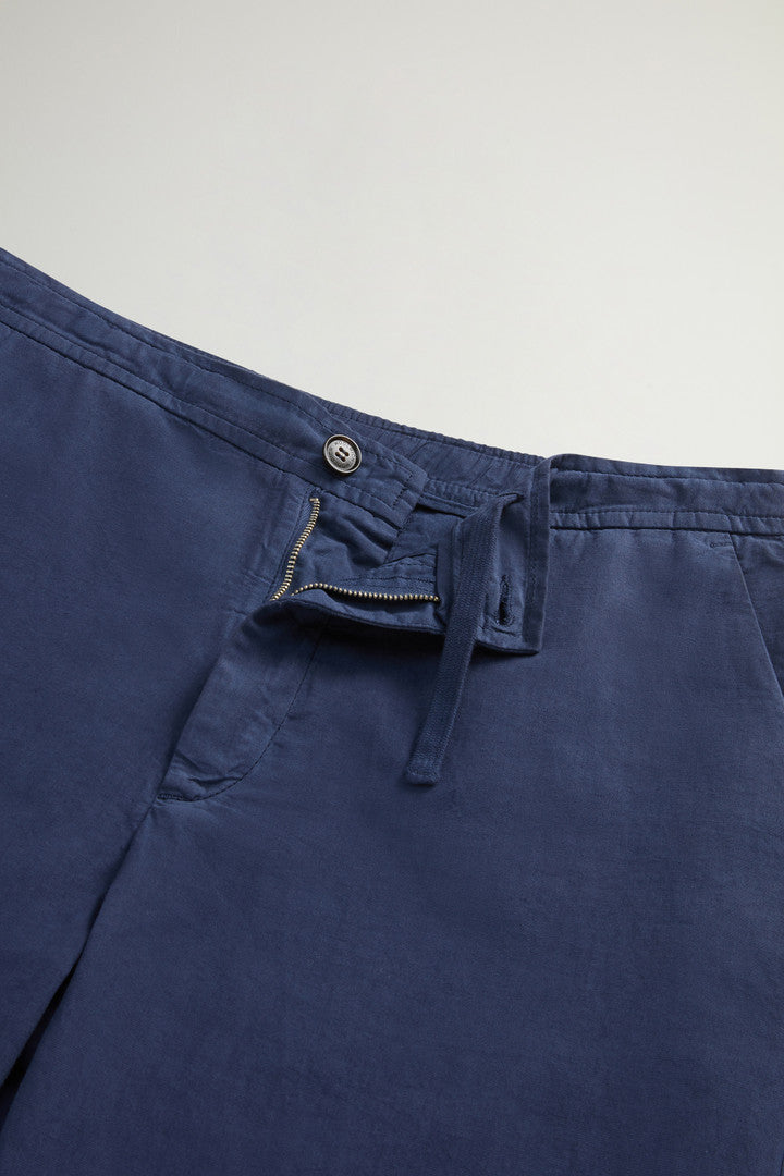 Garment-Dyed Cotton- and Linen-Blend Pants (Feather White) - Detail View 5