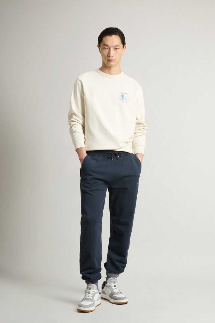 Pure Cotton Fleece Pants (Melton Blue) - Detail View 1