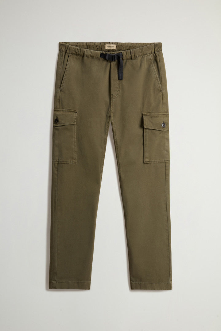 Garment-Dyed Cargo Pants with Belt (Greenstone) - Detail View 3