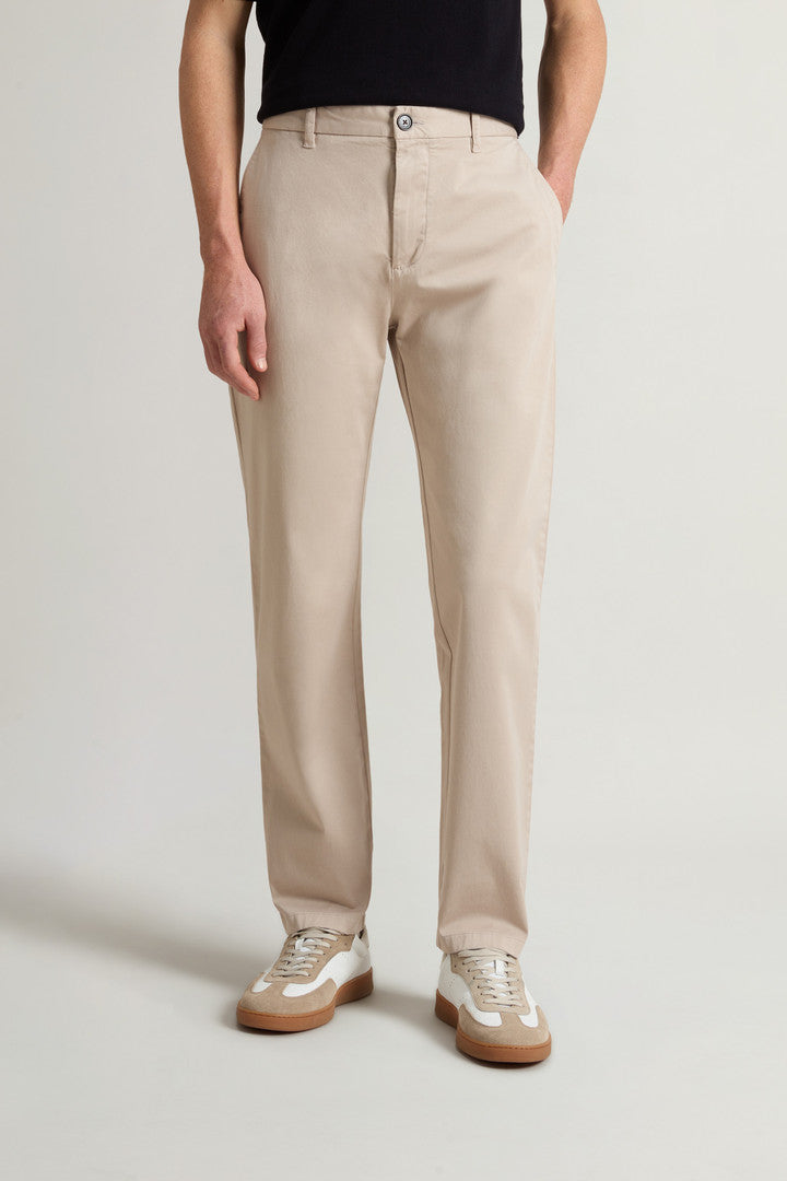 Garment-Dyed Stretch Cotton Twill Chinos (Dove) - Detail View 2