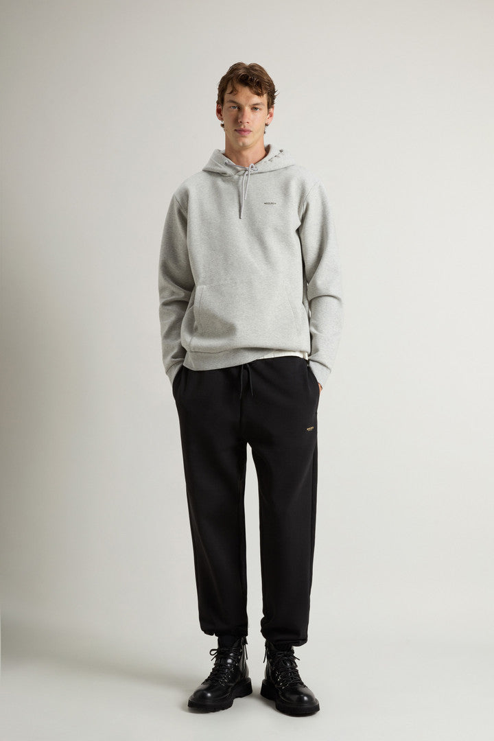 Pants in Cotton-Blend Interlock (Charcoal Melange) - Main View