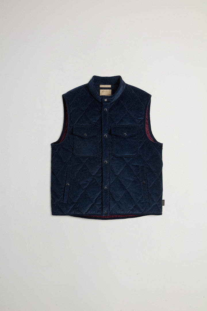 Corduroy Vest with Diamond Quilting (Coffee) - Detail View 8