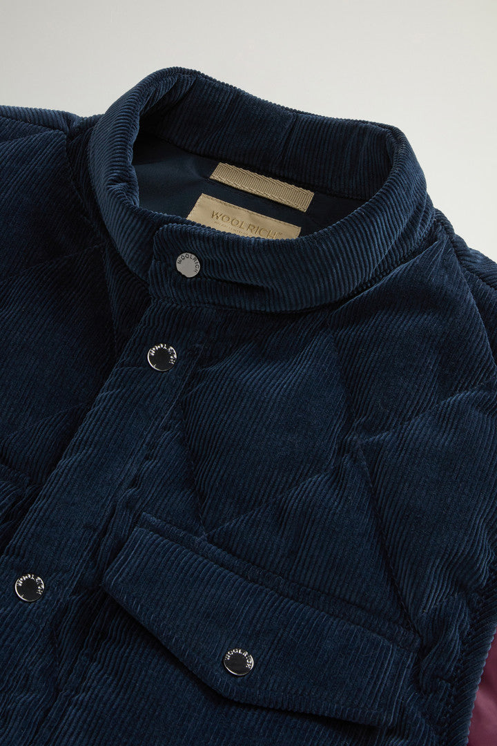 Corduroy Vest with Diamond Quilting (Coffee) - Detail View 5