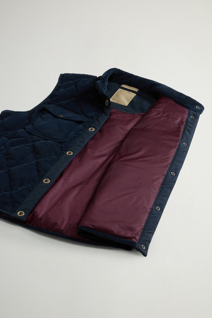 Corduroy Vest with Diamond Quilting (Coffee) - Detail View 7